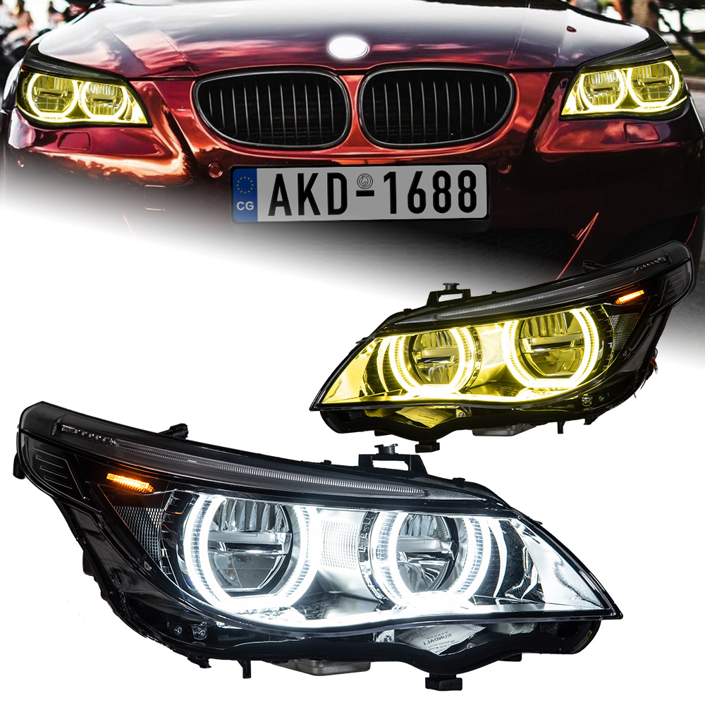 Darkroom Enlarger Lens - BMW E60 5シリーズ用LEDヘッドライト 2003-2010 イエローデイライト カースタイリング