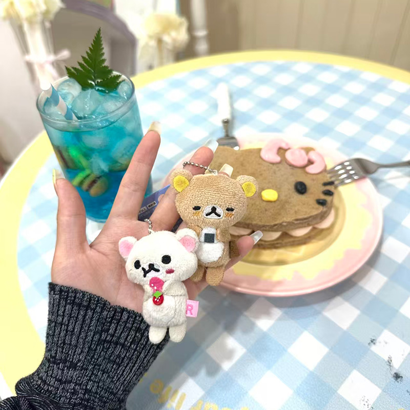 Vintage Collectible Bears - リラックマヴィンテージぬいぐるみキーホルダーかわいいアンティークスタイルクマ人形バッグペンダントかわいい漫画オーナメントコレクション用日常使用