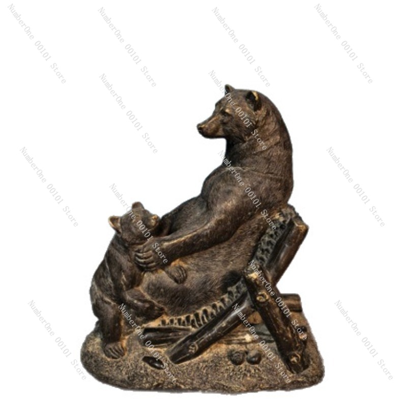 Vintage Collectible Bears - アンティークブロンズベアーオーナメント、ヴィンテージクラフトデコレーション、オールドスタイルコレクタブル、ホームデコレーション