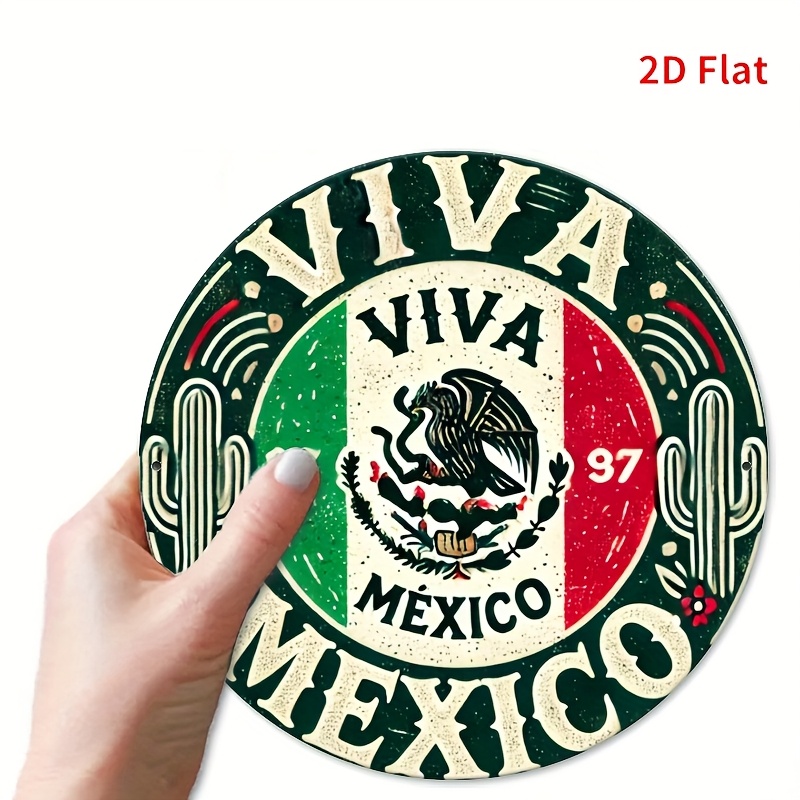 ヴィンテージ「メキシコ」ラウンドメタルサイン1枚 - 7.8 - Vintage Collectible Signs のレビューと価格