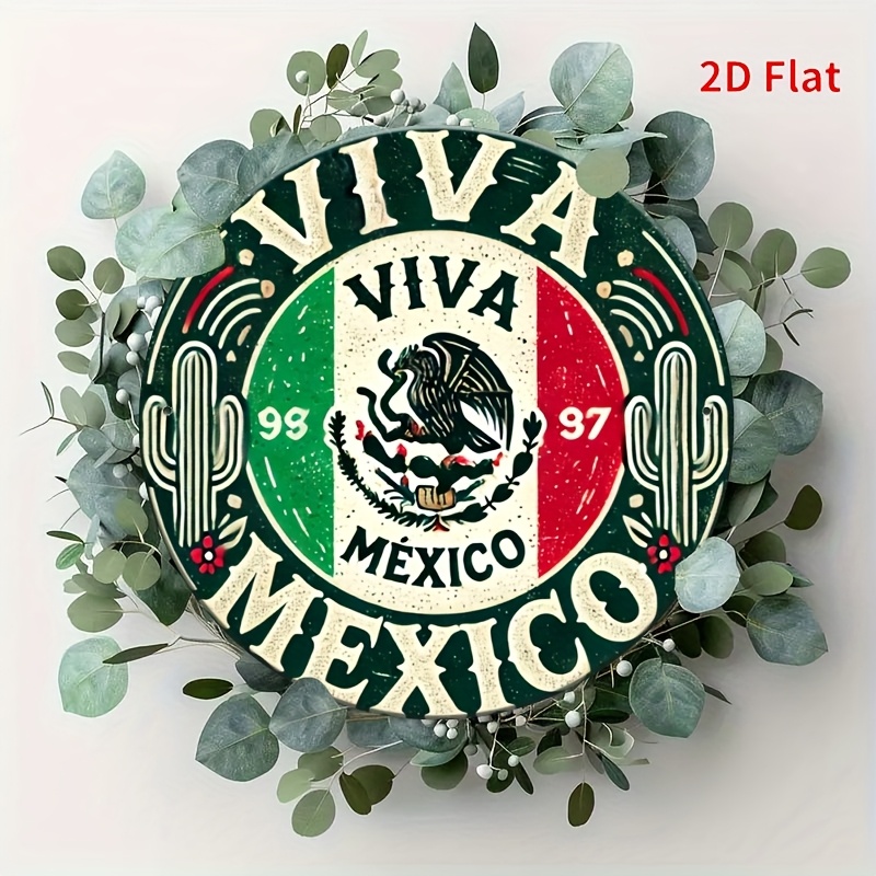 ヴィンテージ「メキシコ」ラウンドメタルサイン1枚 - 7.8 - Vintage Collectible Signs のレビューと価格
