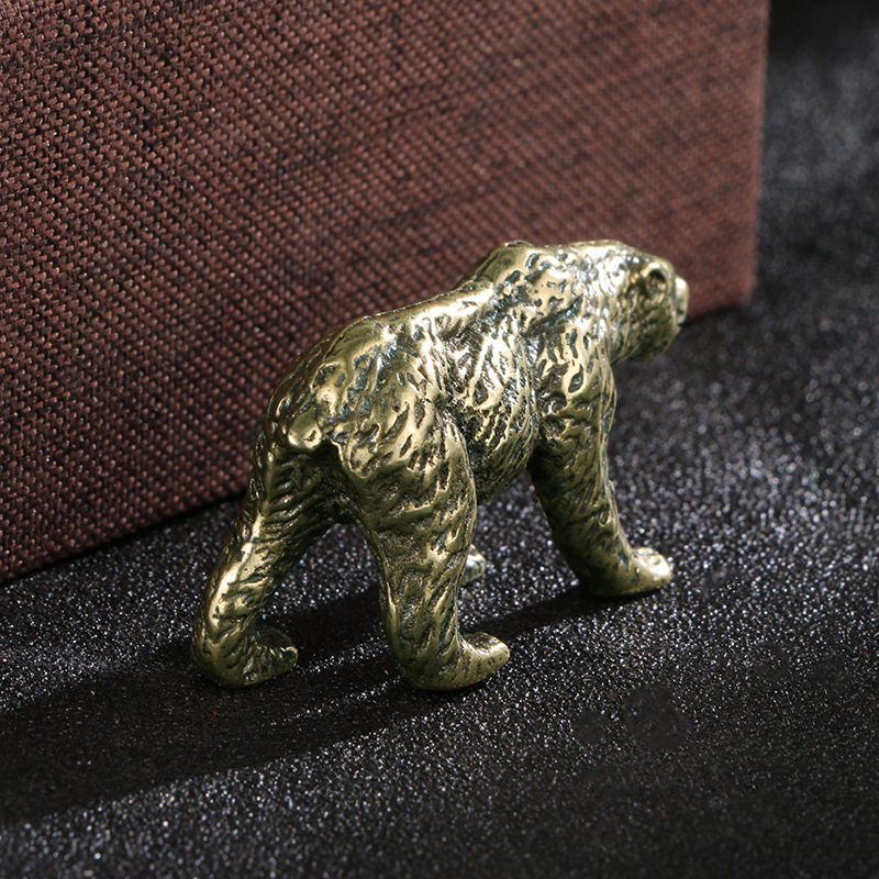 1PC ヴィンテージ真鍮製のクマの彫刻アンティーク銅アートハ - Vintage Collectible Bears のレビューと価格
