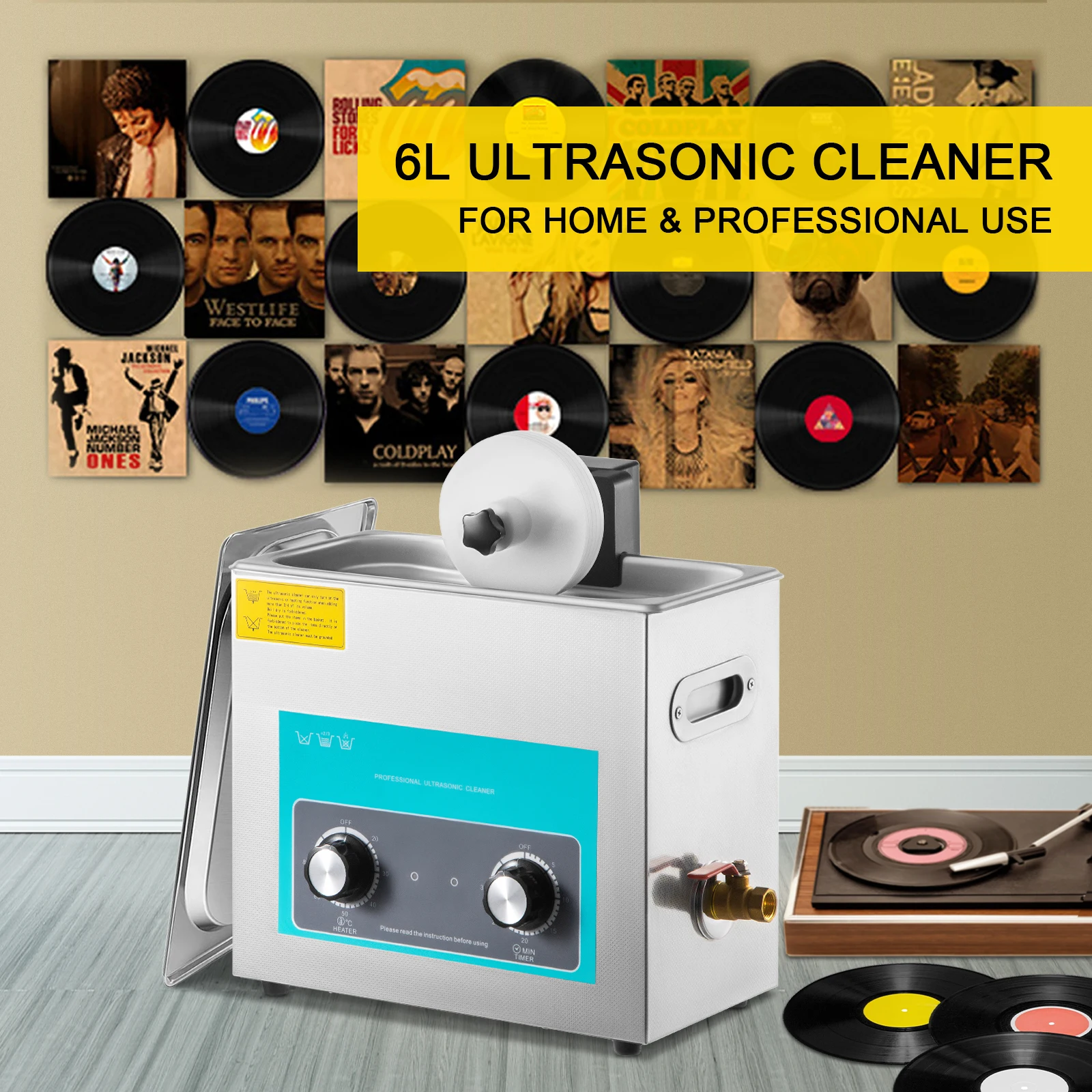 SIHAO 6L 超音波レコードクリーナー ノブ付き ポータ - Vinyl Record Cleaner のレビューと価格