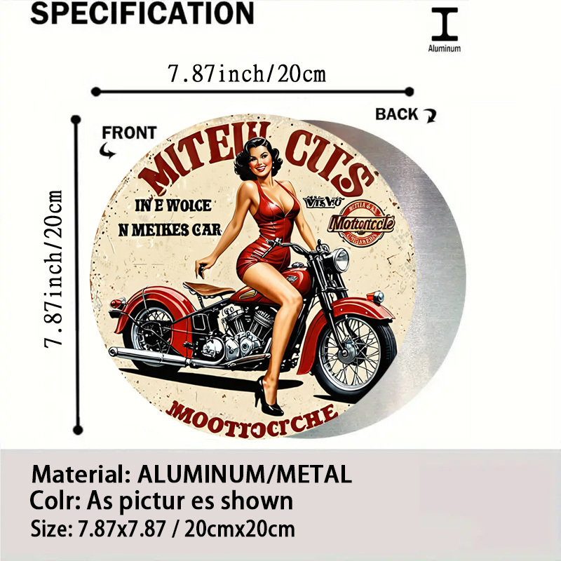 ヴィンテージバイクアルミニウムウォールアート - 8x8イン - Vintage Collectible Signs のレビューと価格