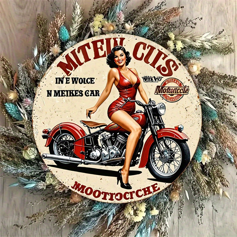ヴィンテージバイクアルミニウムウォールアート - 8x8イン - Vintage Collectible Signs のレビューと価格