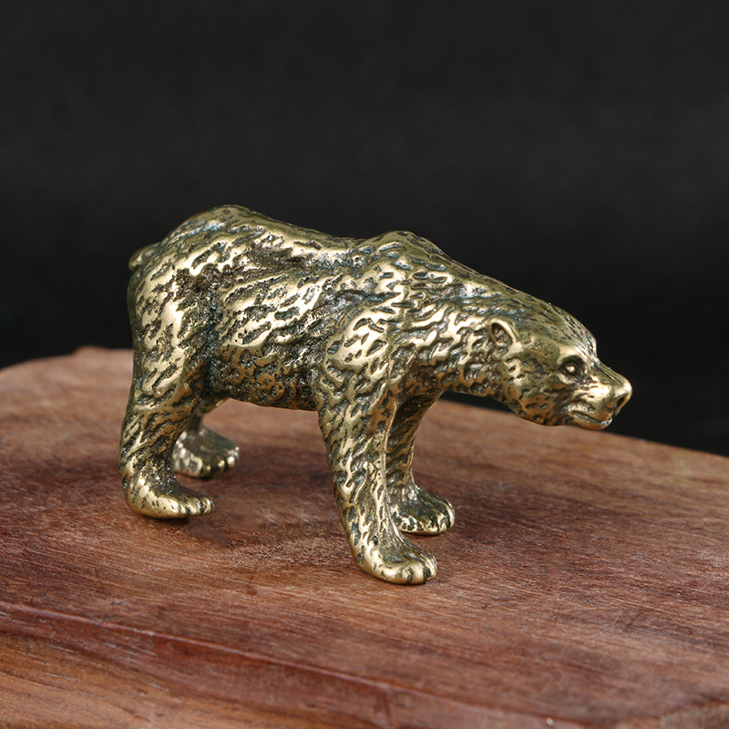 ヴィンテージ中国製真鍮製の熊の像、アンティークミニ熊の置物、 - Vintage Collectible Bears のレビューと価格