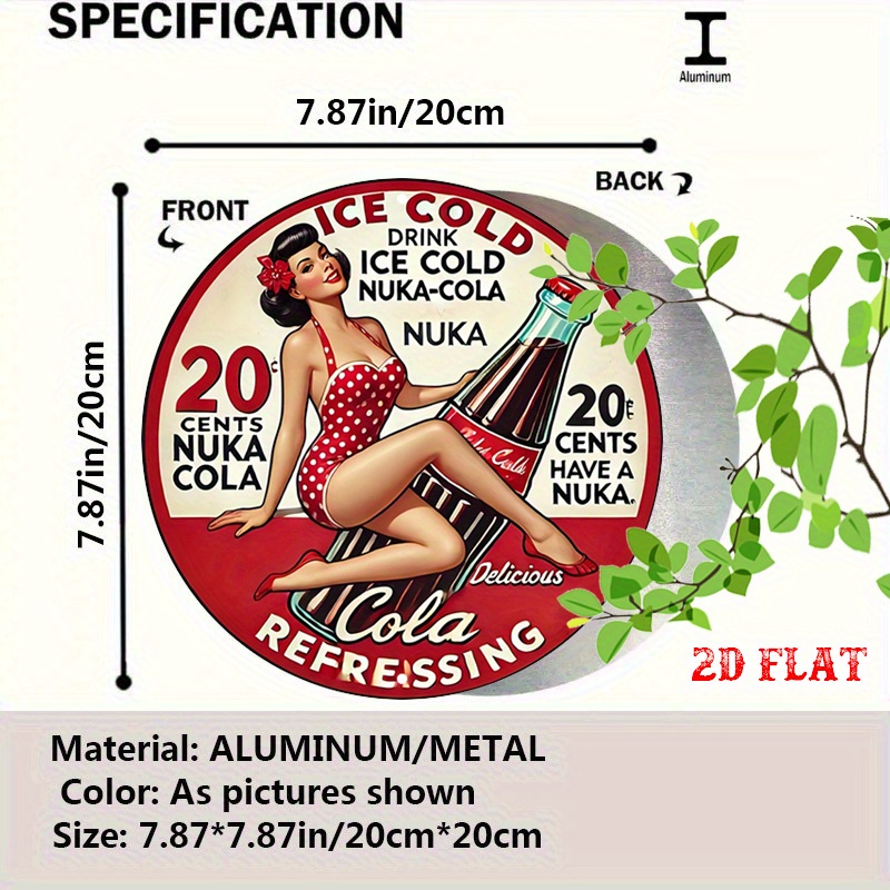 2D フラット、1個 レトロ ピンナップ 7.87x7.87 - Vintage Collectible Signs のレビューと価格
