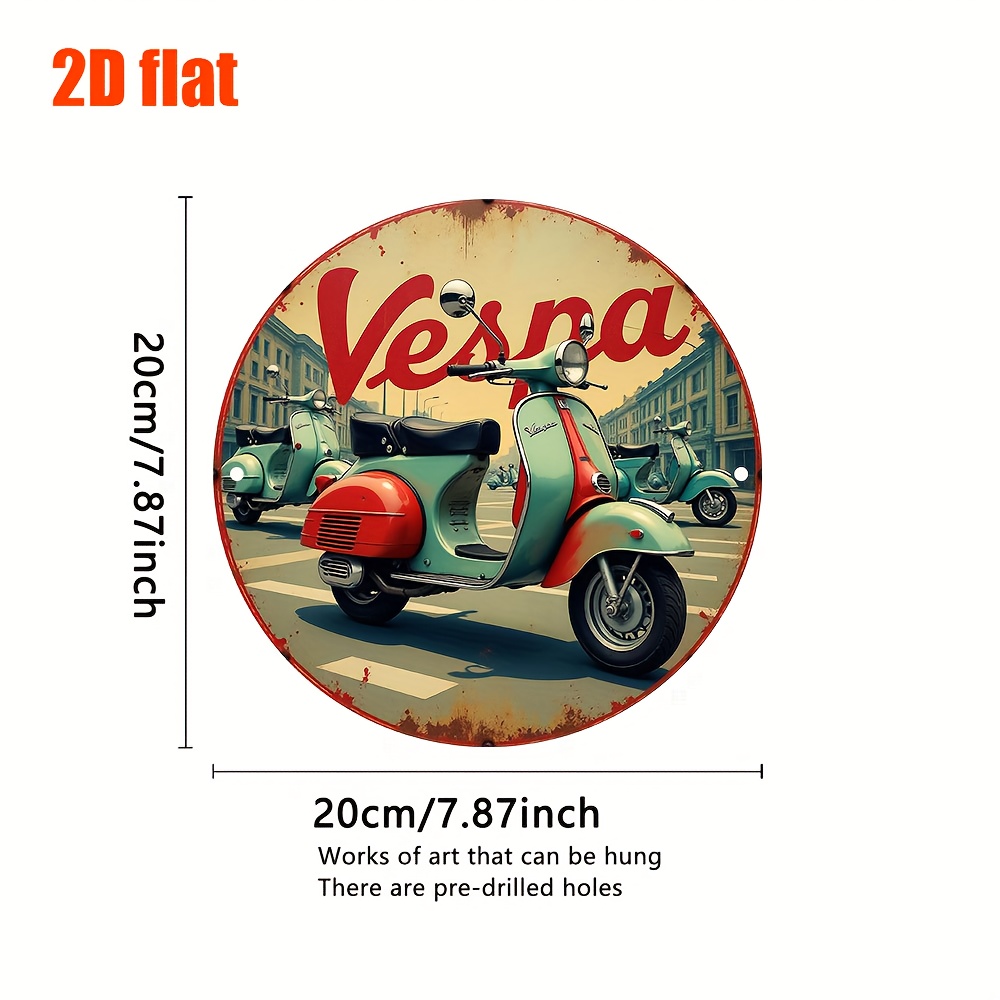 2Dフラット、2Dフラットレトロベスナスクーターメタルウォー - Vintage Collectible Signs のレビューと価格